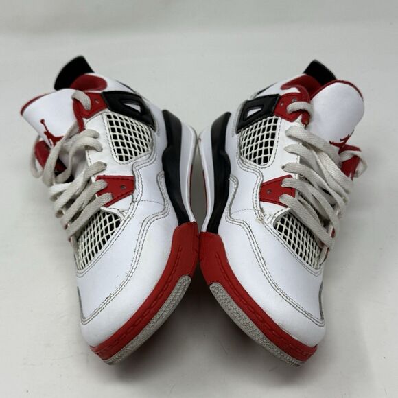 Nike Air Jordan 4 Retro OG PS Sneakers Boys Girls Size 13C Fire Red BQ7669-160 - Picture 7 of 16